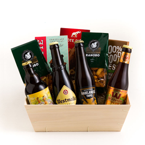 Image de Apéro, panier cadeau bière et chocolat